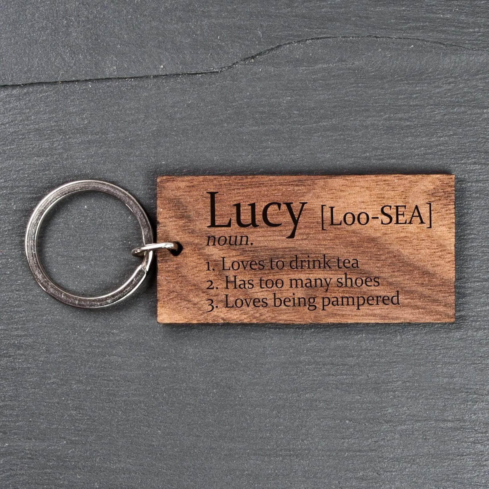Personalized Keychains Definition Wooden Keyring
