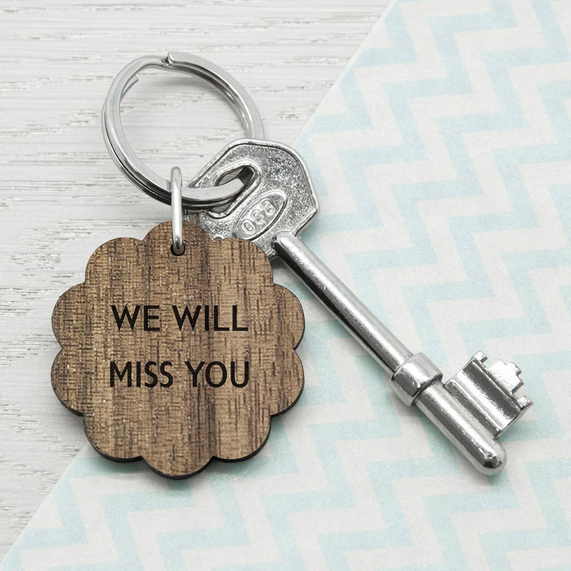 Wooden Gifts & Accessories Personalized Keychains Flower Shape Walnut Keyring Treat Gifts