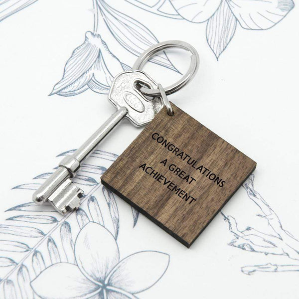 Wooden Gifts & Accessories Personalized Keychains Square Walnut Keyring Treat Gifts