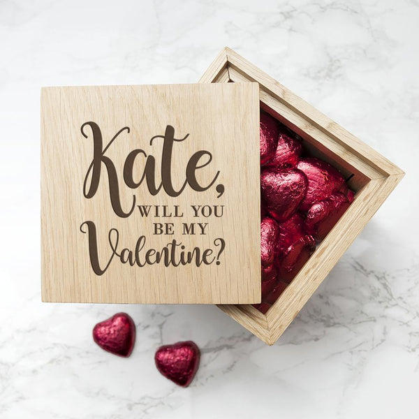 Wooden Gifts & Accessories Personalized Photo Gifts Be My Valentine Oak Photo Cube Treat Gifts