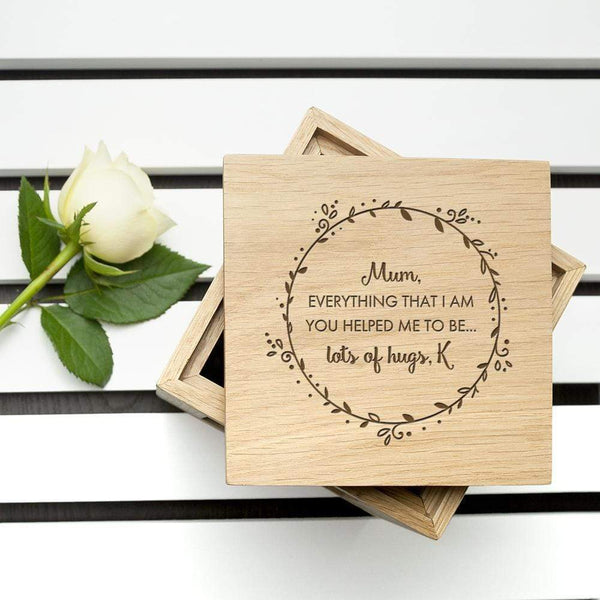 Wooden Gifts & Accessories Personalized Photo Gifts Thank You Mum Oak Photo Cube Treat Gifts