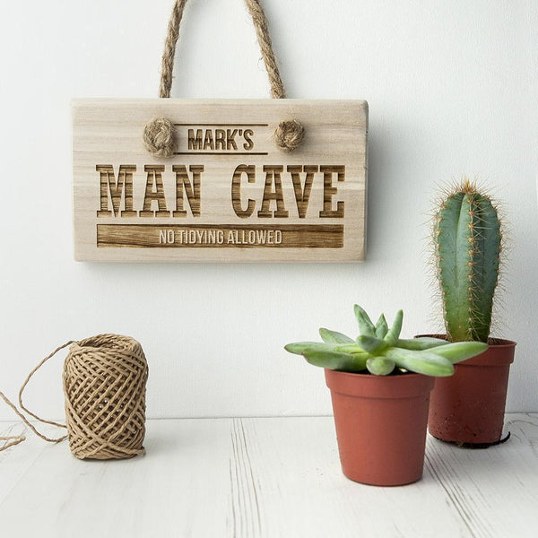 Wooden Gifts & Accessories Personalized Signs MAN CAVE Wooden Sign Treat Gifts