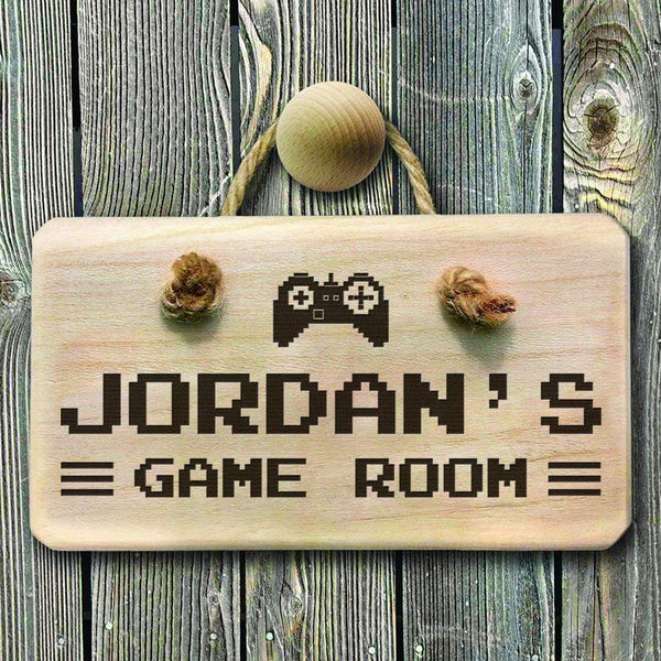 Wooden Gifts & Accessories Personalized Signs Wooden Game Room Sign Treat Gifts