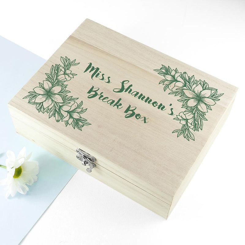Wooden Gifts & Accessories Teacher Gifts Teacher's Tea Break Box Floral Design Treat Gifts