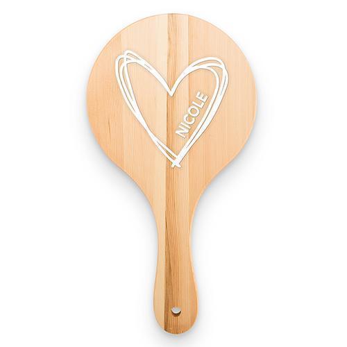 Wooden Hand Mirror - Personalized Heart (Pack of 1)-Personalized Gifts for Women-JadeMoghul Inc.