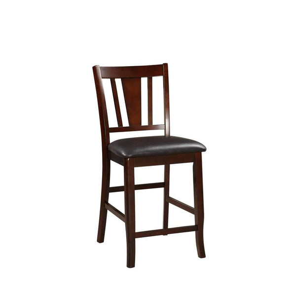 Wooden High Chair, Dark Brown & Black, Set of 2-High Chairs and Booster Seats-Brown & Black-Rubber Wood Leatherette-JadeMoghul Inc.