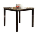 Wooden High Table Faux Marble Top, Brown-Console Tables-Brown-Pine Faux marble Faux Leather MDF-JadeMoghul Inc.