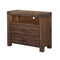 Wooden Media Chest with One Open Shelf and Two Drawers , Brick Brown-Cabinets and storage chests-Brown-Wood and Metal-JadeMoghul Inc.