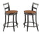 Wooden & Metal Counter Height Swivel Chair, Gray & Brown, Set Of 2-Dining Chairs-Gray & Brown-Wood & metal-JadeMoghul Inc.