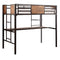 Wooden & Metal Twin Size Bunk Bed With Workstation, Black