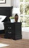 Wooden Night Stand With 2 Drawers Black-Nightstands and Bedside Tables-Black-Wood-JadeMoghul Inc.
