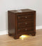 Wooden Night Stand With 3 Drawers In Cherry Brown-Nightstand-Brown-Solid Wood and Wood Veneer-JadeMoghul Inc.