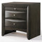 Wooden Nightstand with Bevel Drawer Front, Gray-Bedroom Furniture-Gray-Wood And Metal-JadeMoghul Inc.