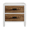 Wooden Nightstand with Two Drawers, White and Brown-Bedroom Furniture-White and Brown-Wood-JadeMoghul Inc.