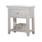 Wooden One Drawer And One Bottom Shelf Nightstand, White-Bedroom Furniture-White-Wood-JadeMoghul Inc.