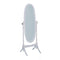 Wooden Oval Cheval Floor Mirror, White Finish-Floor Mirrors-White-Wood & Mirror-JadeMoghul Inc.