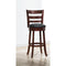 Wooden Pub Chair With Slatted Back In Cherry Brown-Dining Chairs-Brown-Wood-JadeMoghul Inc.