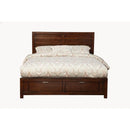 Wooden Queen Storage Bed, Brown-Platform Beds-Brown-Select Solids And Veneer-JadeMoghul Inc.