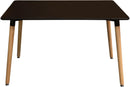 Wooden Rectangular Dining Table with Splayed Legs, Black and Brown-Dining Furniture-Brown and Black-Wood-JadeMoghul Inc.