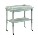 Wooden Serving Tray Table, Antique Green-Side Tables and End Tables-Antique Green-MDF Solid Wood Leg-JadeMoghul Inc.