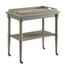 Wooden Serving Tray Table, Gray-Side Tables and End Tables-Gray-MDF Solid Wood Leg-JadeMoghul Inc.