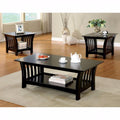 Wooden Set Of 3 Table Set, Black-Coffee Table Sets-Black-Solid Wood/Wood Veneer/Others-JadeMoghul Inc.