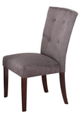 Wooden Side Chair With Fabric Upholstery, Gray, Set of 2-Accent Chairs-Gray-Fabric and Wood-JadeMoghul Inc.