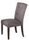 Wooden Side Chair With Fabric Upholstery, Gray, Set of 2-Accent Chairs-Gray-Fabric and Wood-JadeMoghul Inc.