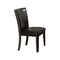 Wooden Side Chair with Leatherette Upholstery, Set of 2, Black and Brown-Accent Chairs-Black and Brown-Wood and Polyurethane-JadeMoghul Inc.