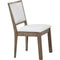 Wooden Side Chair with Padded Seat and Backrest, Set of 2, White and Brown-Accent Chairs-White and Brown.-Wood and Polyurethane-JadeMoghul Inc.