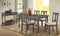 Wooden Side Chairs with Linen Padded Seat and Splat back Design, Gray and Beige, Set of Two-Accent Chairs-Gray and Beige-Wood and Linen Fabric-JadeMoghul Inc.