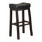 Wooden Sofie Backless Counter Height Stool, Black, Set of 2-Dining Chairs-Dark Cherry & Black-Wood-Dark Cherry-JadeMoghul Inc.