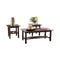 Wooden Table Set with Slat Style Base, Set of Three, Dark Brown-Accent Tables-Dark Brown-Wood-JadeMoghul Inc.