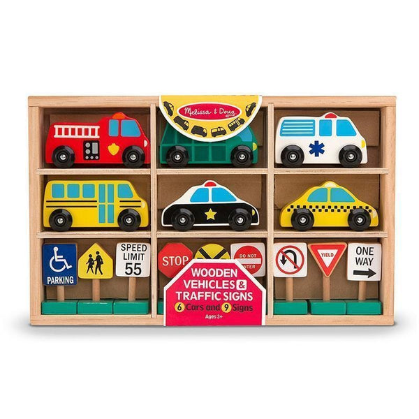 WOODEN VEHICLES AND TRAFFIC SIGNS-Toys & Games-JadeMoghul Inc.