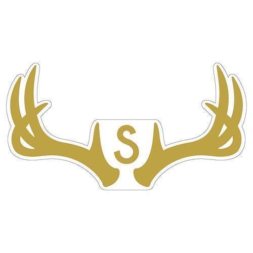 Woodland Pretty Monogram Antler Small Cling Gold (Pack of 1)-Wedding Signs-Gold-JadeMoghul Inc.