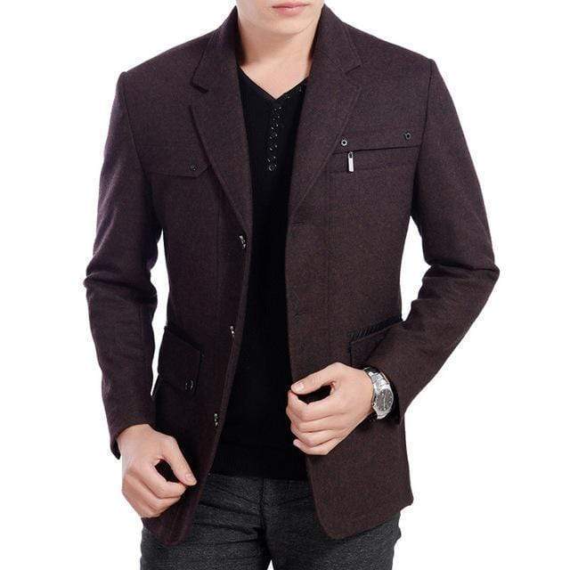 Wool blend Men Blazer / Casual Outwear Slim Fit Coat