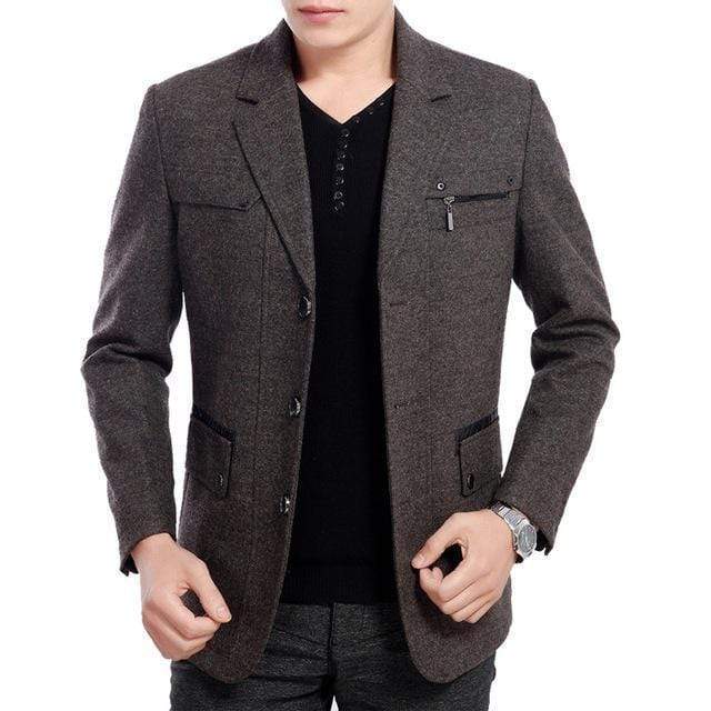 Wool blend Men Blazer / Casual Outwear Slim Fit Coat