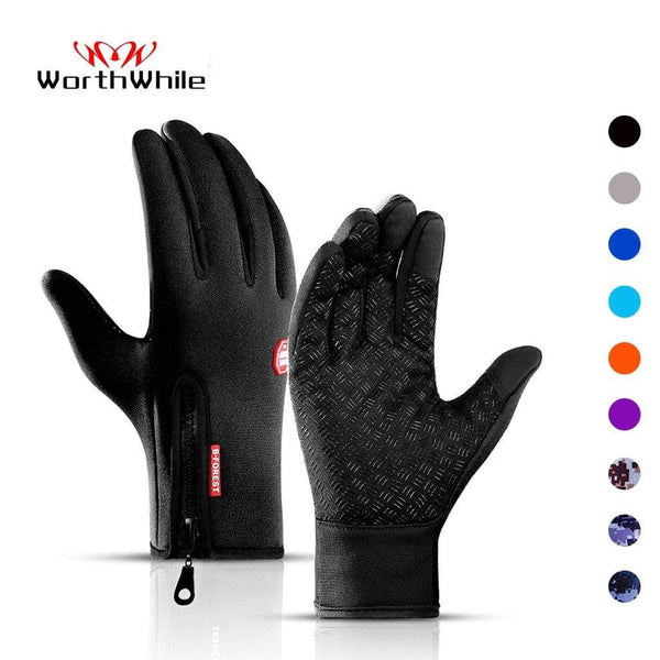 WorthWhile Winter Cycling Gloves Bicycle Warm Touchscreen Full Finger Gloves Waterproof Outdoor Bike Skiing Motorcycle Riding JadeMoghul Inc. 
