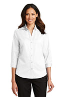 Woven Shirts Port Authority Ladies 3/4-Sleeve SuperProTwill Shirt. L665 Port Authority