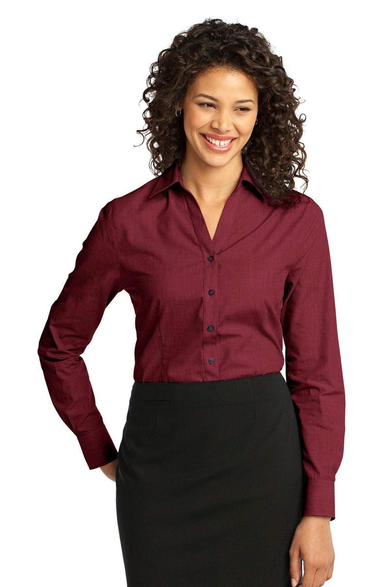 Woven Shirts Port Authority Ladies Crosshatch Easy Care Shirt. L640 Port Authority