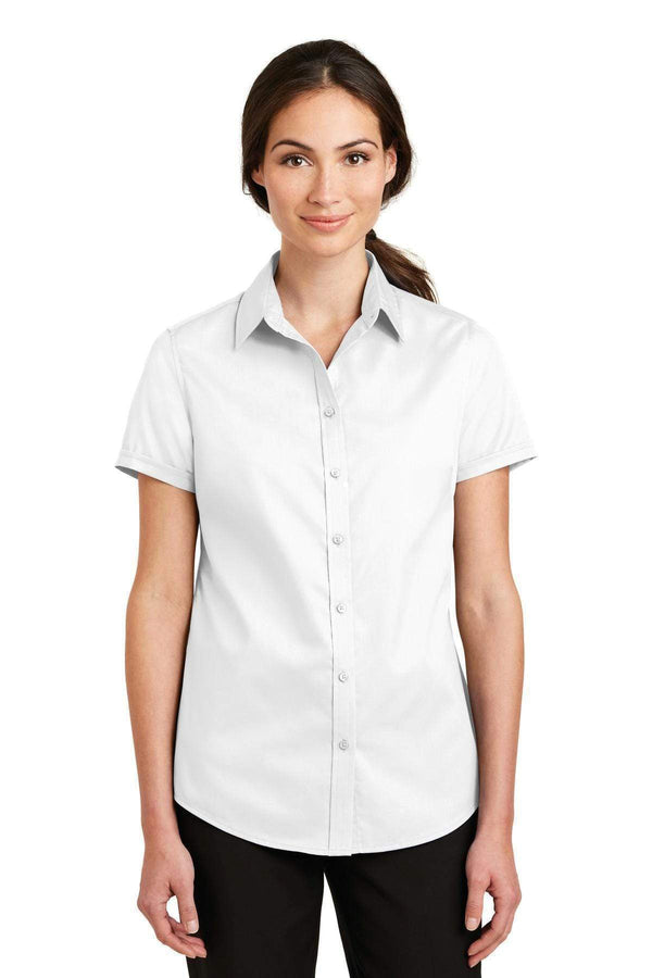 Woven Shirts Port Authority Ladies Short Sleeve SuperPro Twill Shirt. L664 Port Authority