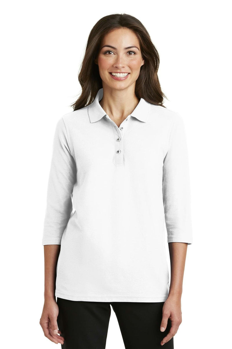 Woven Shirts Port Authority Ladies Silk Touch3/4-Sleeve Polo. L562 Port Authority