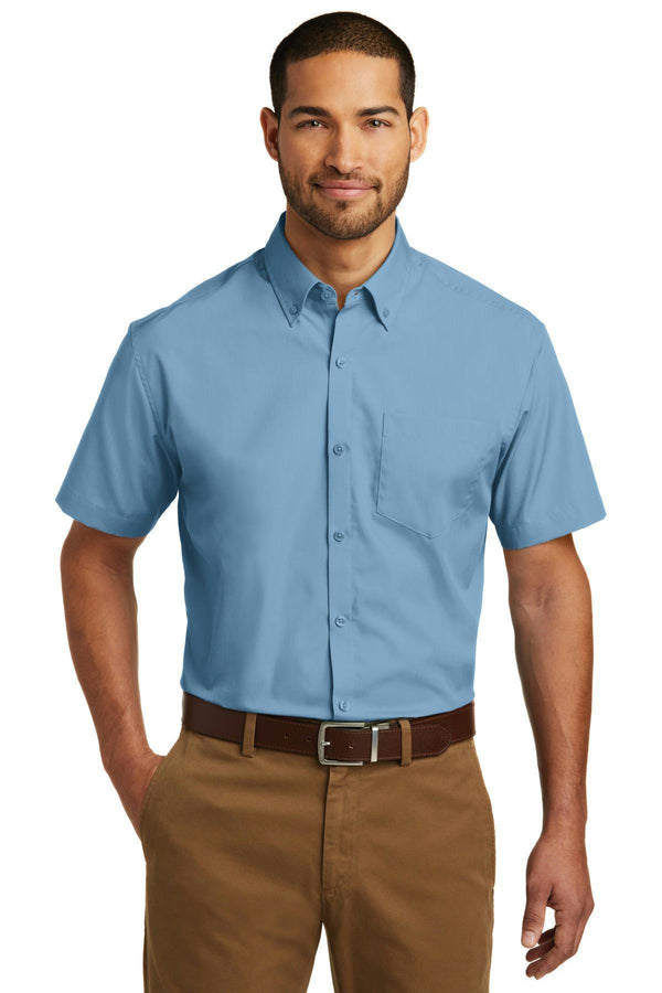 Woven Shirts Port Authority Short Sleeve Carefree Poplin Shirt. W101 Port Authority