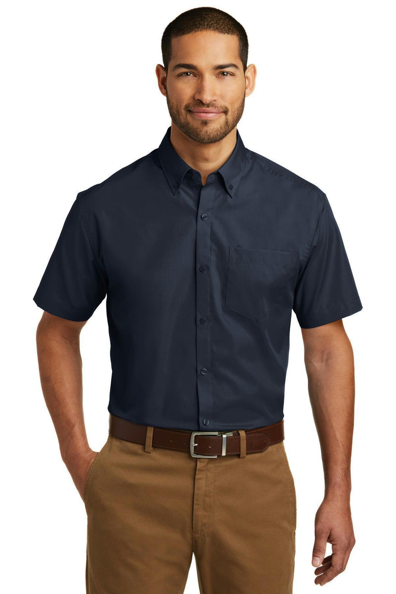 Woven Shirts Port Authority Short Sleeve Carefree Poplin Shirt. W101 Port Authority