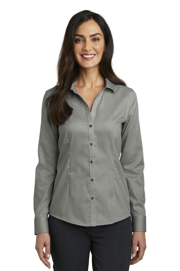 Woven Shirts Red House  Ladies Pinpoint Oxford Non-iron Shirt. Rh250 - Charcoal - Xxl Red House