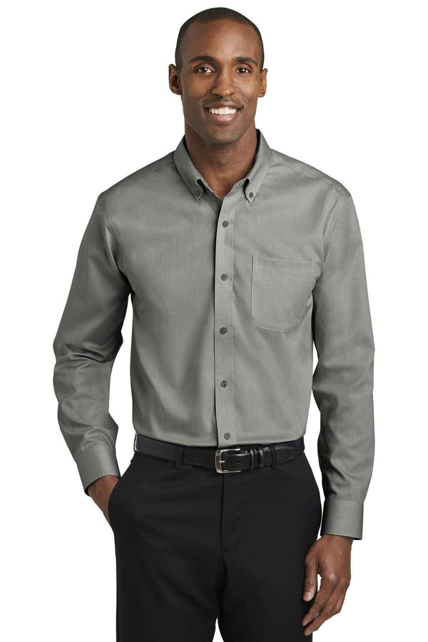 Woven Shirts Red House  Tall Pinpoint Oxford Non-iron Shirt. Tlrh240 - Charcoal - 2xlt Red House