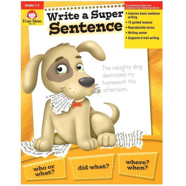 WRITE A SUPER SENTENCE GR 1-3-Learning Materials-JadeMoghul Inc.