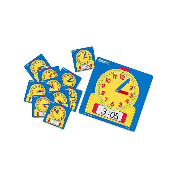 WRITE-ON/WIPE-OFF CLOCKS CLASS SET-Learning Materials-JadeMoghul Inc.