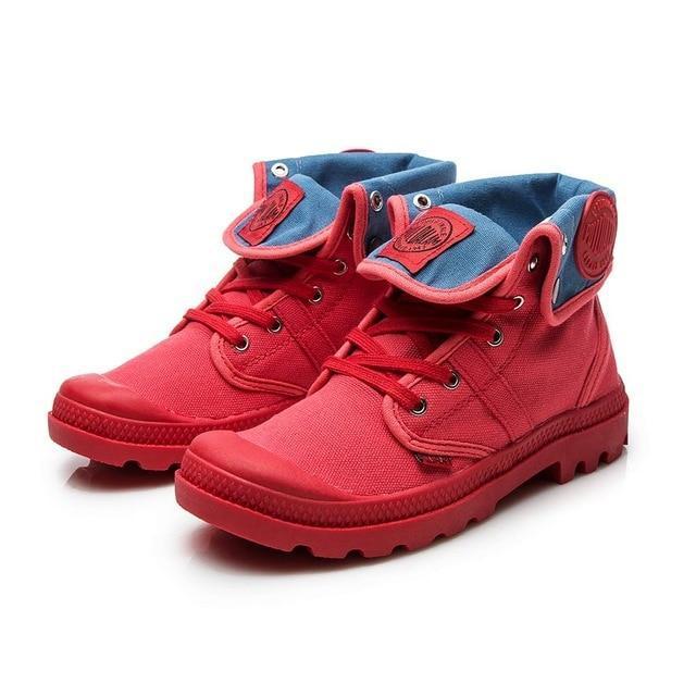 WXWSWZ 2018 Fashion High Top Sneakers Canvas Shoes Women Casual Shoes White Flat Female Basket Lace Up Solid Trainers Chaussure-Red-4.5-JadeMoghul Inc.