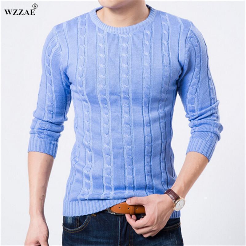 WZZAE 2017 Winter Sweater Men O-neck Casual Knit Jumpers Sweaters Mens Long Sleeve Pullovers Famous Brand Sweater Men Stylish